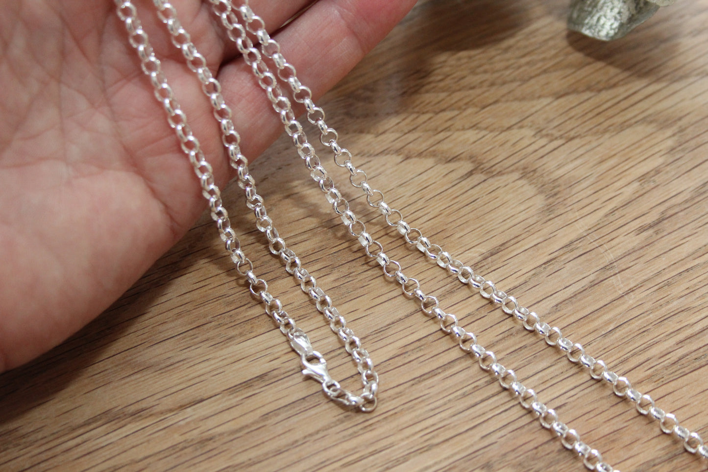 Erbskette aus 925 Silber (2,2mm) mit Karabinerverschluss