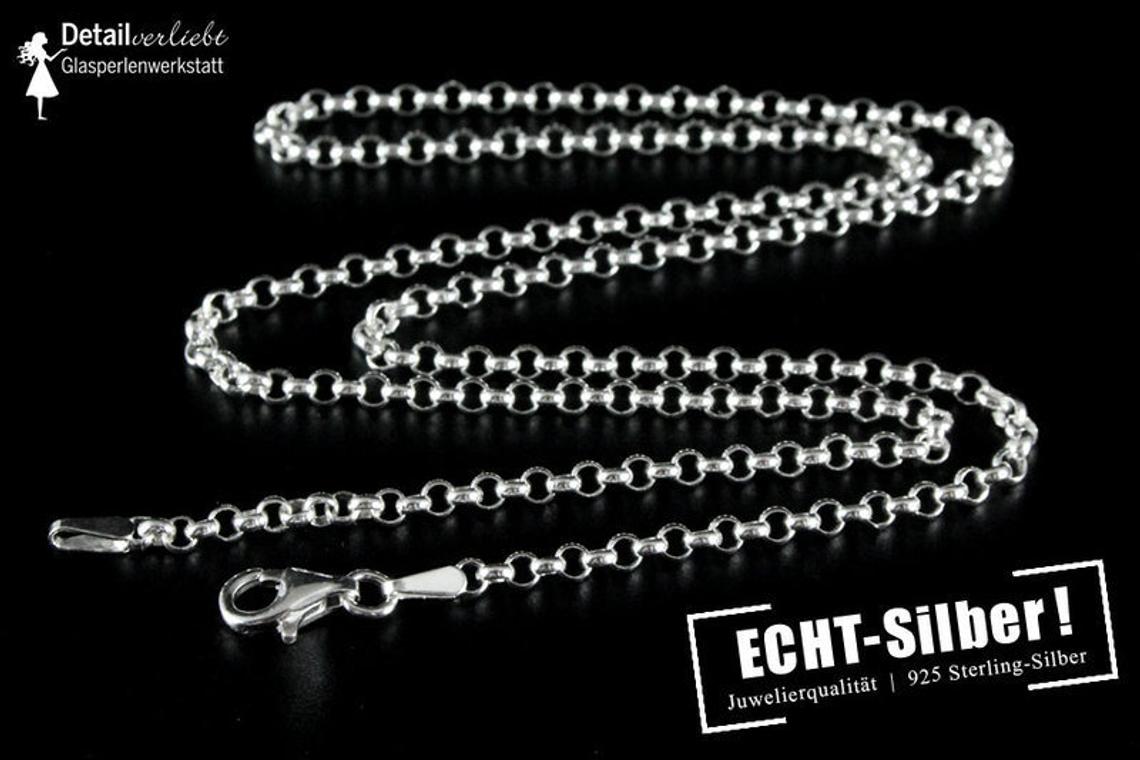 Erbskette aus 925 Silber (2,2mm) mit Karabinerverschluss