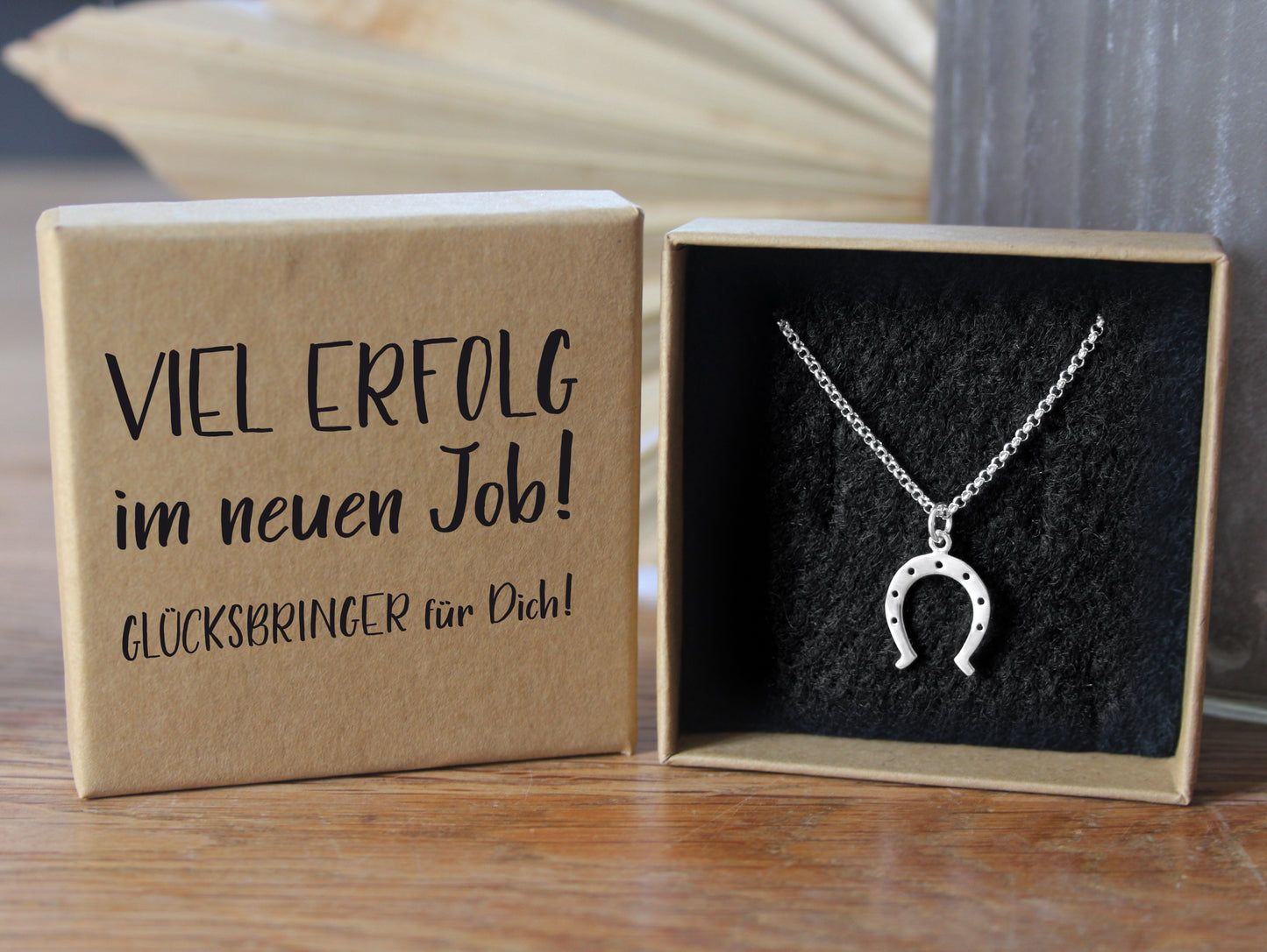 Hufeisen Anhänger und Halskette aus 925 Silber