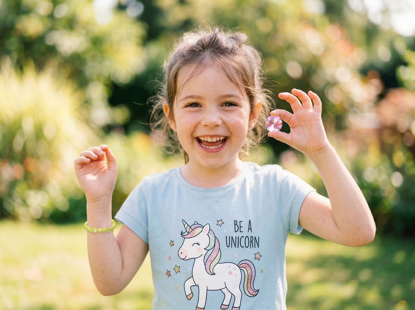 Einhorn Schatz Mystery Box für Mädchen | Glitzer Armband oder Glas Diamant | Mitgebsel & Adventskalender Geschenk