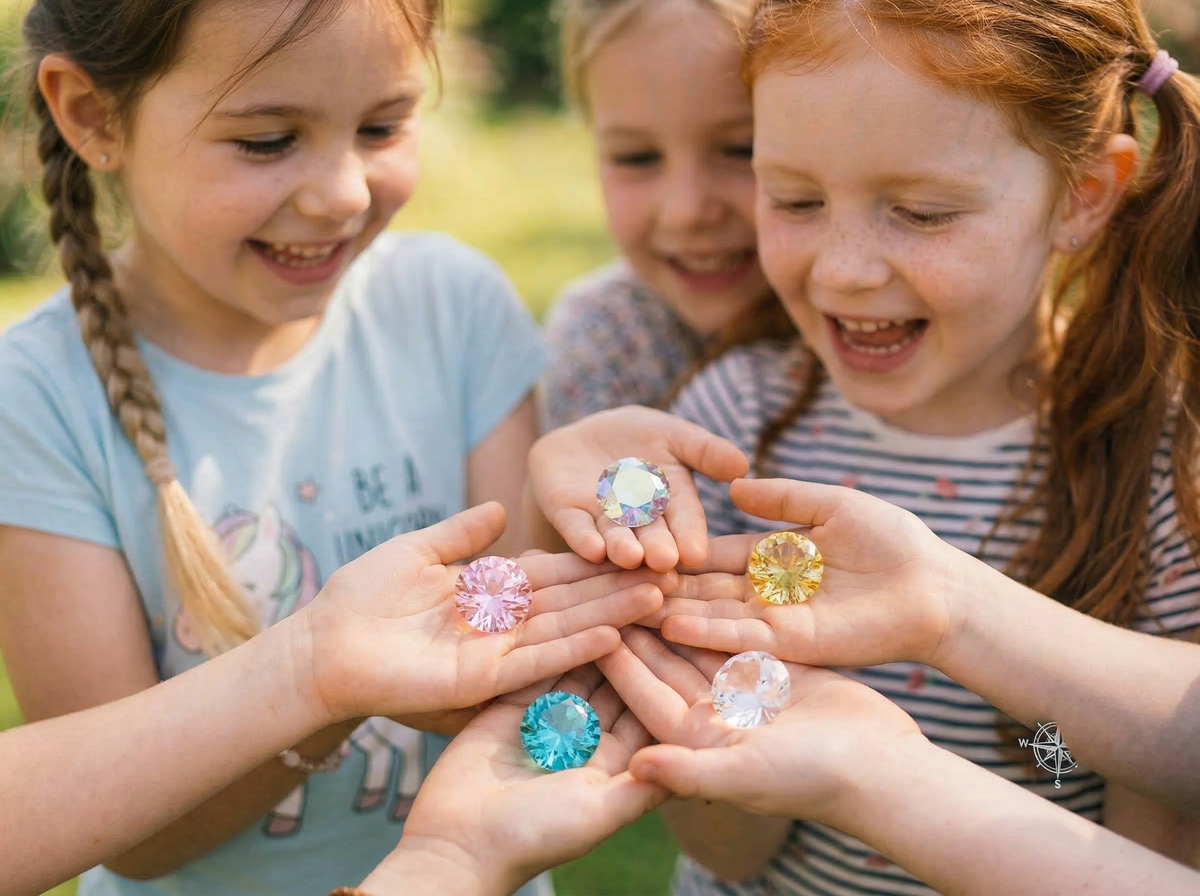 Feen-Schatz für Schatzsuche | Gastgeschenk Kindergeburtstag | Mitgebsel Feenparty | Glasdiamant | Schatzkiste füllen