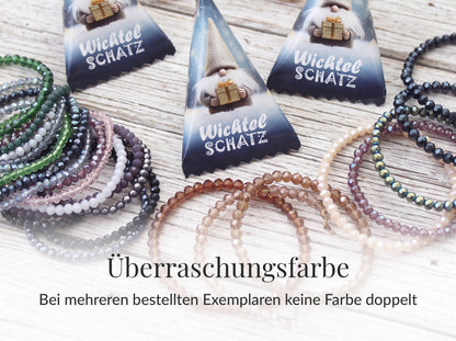 Adventskalender Set 24 Stück – Wichtel Schatz mit Glasperlen Armbändern
