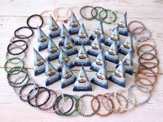 Adventskalender Set 24 Stück – Wichtel Schatz mit Glasperlen Armbändern