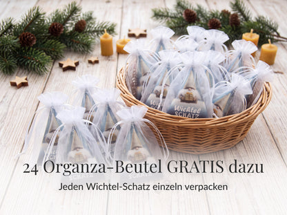 Adventskalender Set 24 Stück – Wichtel Schatz mit Glasperlen Armbändern