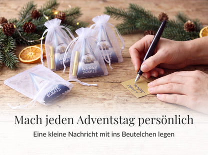 Adventskalender Set 24 Stück – Wichtel Schatz mit Glasperlen Armbändern