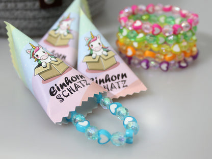 Einhorn Schatz Mystery Box für Mädchen | Glitzer Armband oder Glas Diamant | Mitgebsel & Adventskalender Geschenk