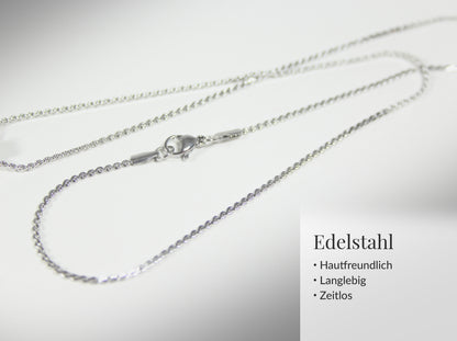 Mandala Schmuckset Blau Edelstahl – Halskette & Ohrringe – Zeitloser Boho Schmuck für Frauen jeden Alters