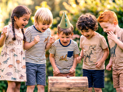 Dino Party Mitgebsel Set – Dinosaurier Kindergeburtstag Gastgeschenk – Urzeit Schatz Achat Zahn – plastikfrei Naturstein