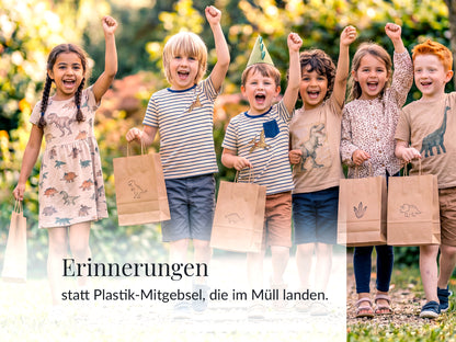 Dino Party Mitgebsel Set – Dinosaurier Kindergeburtstag Gastgeschenk – Urzeit Schatz Achat Zahn – plastikfrei Naturstein
