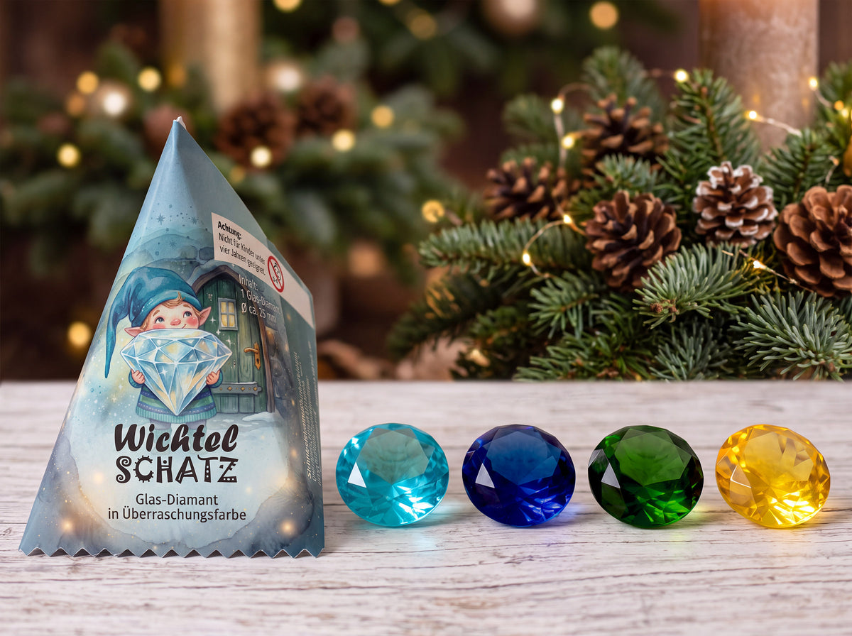 Wichtel-Schatz – Glasdiamant für Wichteltür, Adventskalender & Nikolausstiefel