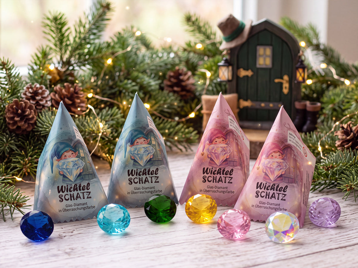 Wichtel-Schatz – Glasdiamant für Wichteltür, Adventskalender & Nikolausstiefel