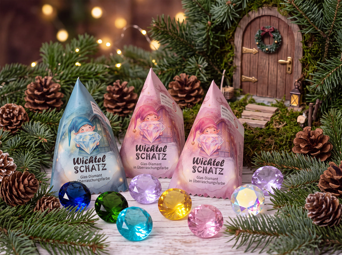 Wichtel-Schatz – Glasdiamant für Wichteltür, Adventskalender & Nikolausstiefel