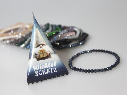 Wichtelgeschenk Mystery Box mit Glasperlen-Armband – kleines Weihnachtsgeschenk oder Adventskalender-Mitbringsel